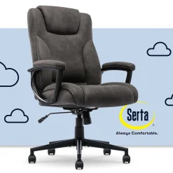 Office Chairs*Serta Comfort Eco Ergonomic Velvet Fabric Swivel Executive Chair, Brown (CCHR10006D)
