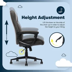 Office Chairs*Serta Comfort Eco Ergonomic Velvet Fabric Swivel Executive Chair, Brown (CCHR10006D)