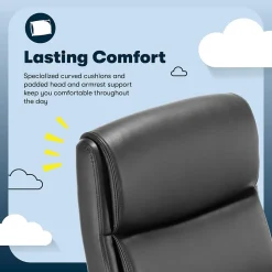 Office Chairs*Serta Comfort Ergo Ergonomic Bonded Leather Swivel Executive Chair, Black (CCHR10016B)