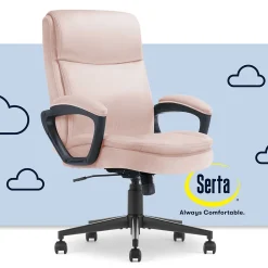 Office Chairs*Serta Comfort Ergo Ergonomic Velvet Fabric Swivel Executive Chair, Pink (CCHR10016D)