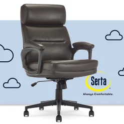 Office Chairs*Serta Comfort Ergonomic Bonded Leather Swivel Executive Chair, Brown (CHR10130B)