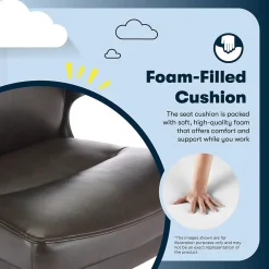 Office Chairs*Serta Comfort Ergonomic Bonded Leather Swivel Executive Chair, Brown (CHR10130B)