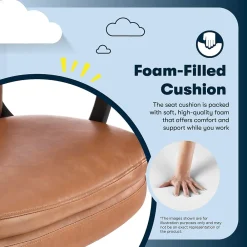 Office Chairs*Serta Comfort Modern Ergonomic Bonded Leather Swivel Executive Chair, Cognac (CHR10132D)