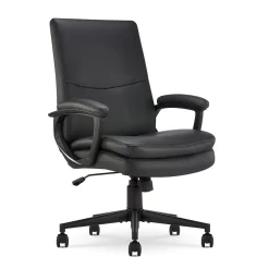 Office Chairs*Serta Comfort Modern Ergonomic Bonded Leather Swivel Executive Chair, Black (CHR10132A)