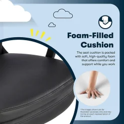 Office Chairs*Serta Comfort Modern Ergonomic Bonded Leather Swivel Executive Chair, Black (CHR10132A)