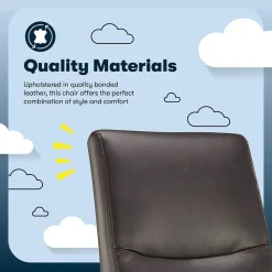 Office Chairs*Serta Comfort Modern Ergonomic Bonded Leather Swivel Executive Chair, Brown (CHR10132B)