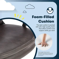 Office Chairs*Serta Comfort Modern Ergonomic Bonded Leather Swivel Executive Chair, Brown (CHR10132B)