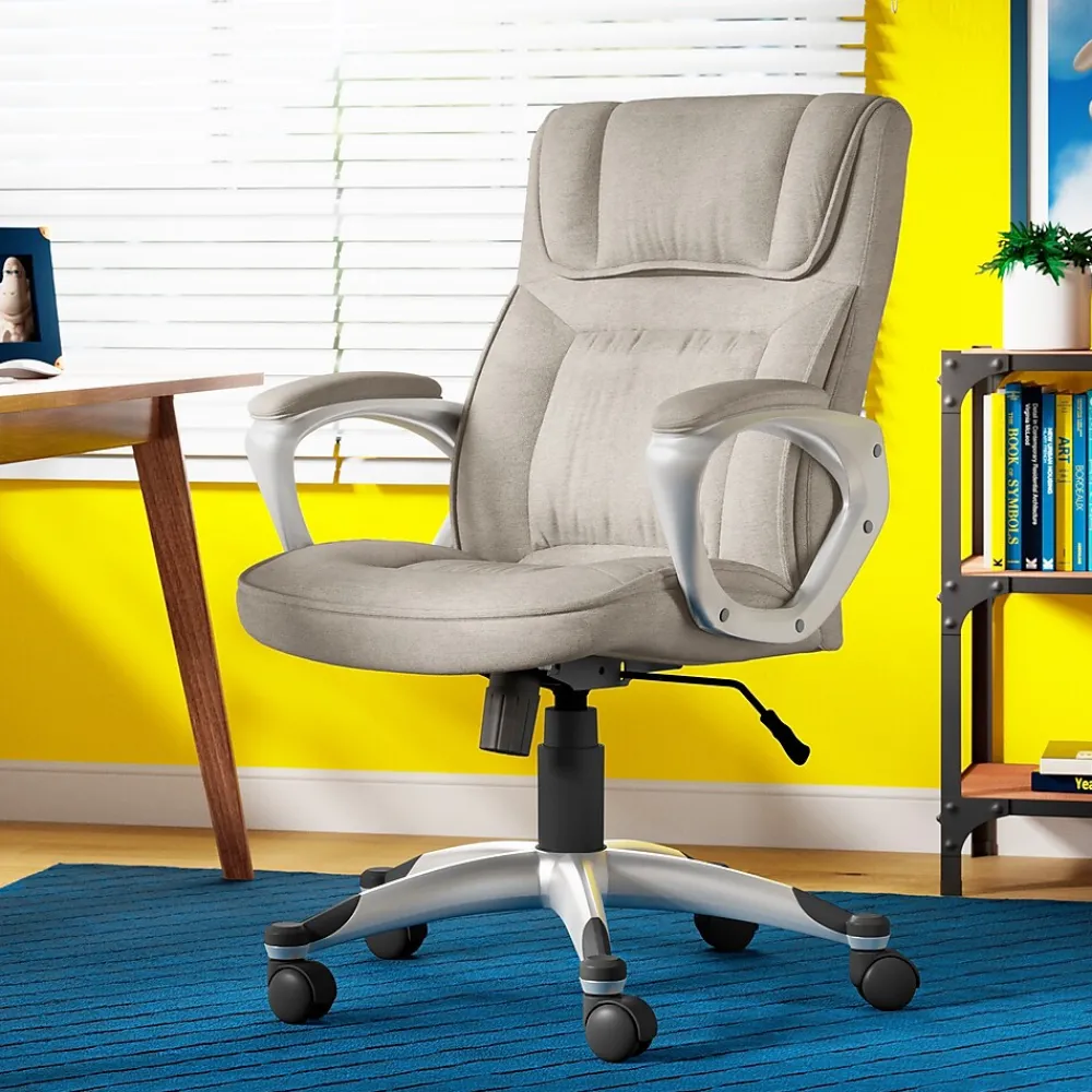 Office Chairs*Serta Cyrus Ergonomic Fabric Swivel Executive Chair, Glacial Gray (47910)