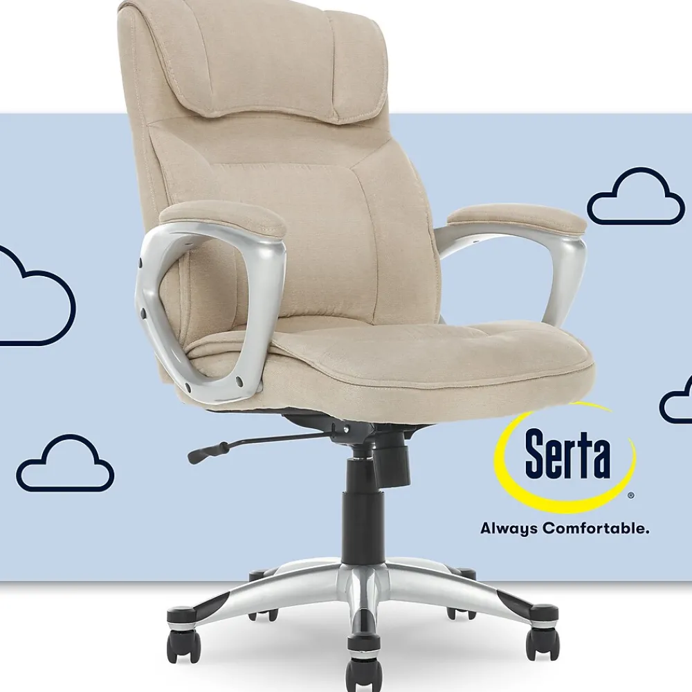 Office Chairs*Serta Cyrus Ergonomic Fabric Swivel Executive Chair, Fawn Tan (47911)