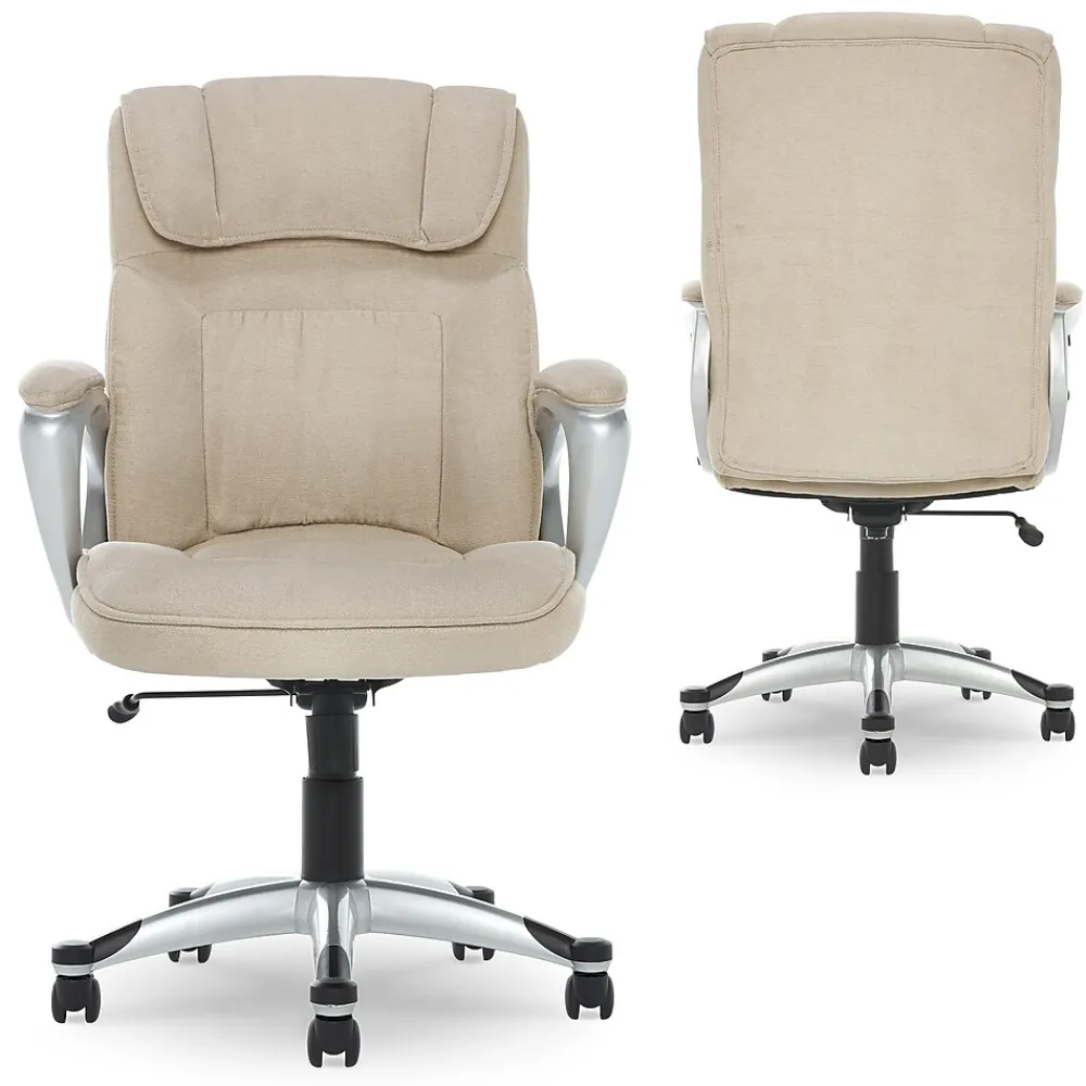 Office Chairs*Serta Cyrus Ergonomic Fabric Swivel Executive Chair, Fawn Tan (47911)