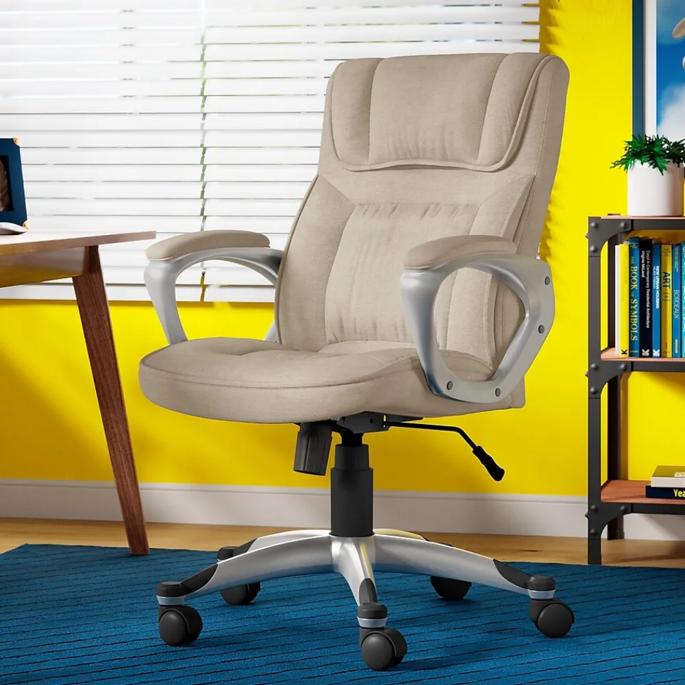 Office Chairs*Serta Cyrus Ergonomic Fabric Swivel Executive Chair, Fawn Tan (47911)