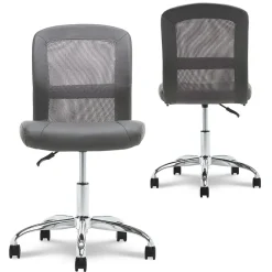 Ergonomic Chairs*Serta Essentials Armless Ergonomic Bonded Leather/Mesh Swivel Task Chair, (48740A) Gray