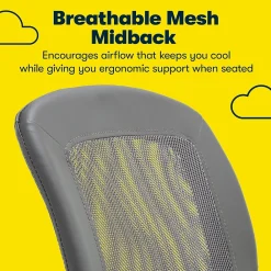 Ergonomic Chairs*Serta Essentials Armless Ergonomic Bonded Leather/Mesh Swivel Task Chair, (48740A) Gray