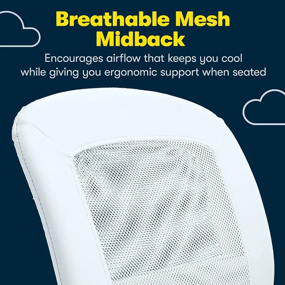 Ergonomic Chairs*Serta Essentials Armless Ergonomic Bonded Leather/Mesh Swivel Task Chair, (48740D) Blue