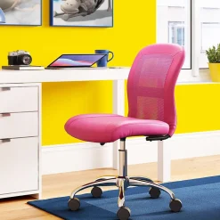 Ergonomic Chairs*Serta Essentials Armless Ergonomic Bonded Leather/Mesh Swivel Task Chair, (48740E) Pink