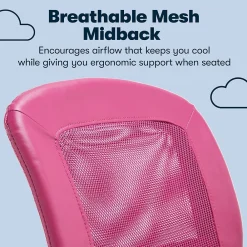 Ergonomic Chairs*Serta Essentials Armless Ergonomic Bonded Leather/Mesh Swivel Task Chair, (48740E) Pink