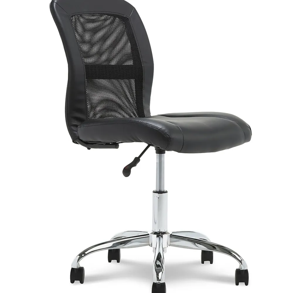 Ergonomic Chairs*Serta Essentials Armless Ergonomic Bonded Leather/Mesh Swivel Task Chair, (48740) Black