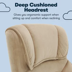 Office Chairs*Serta Executive Office Chair, Microfiber, Light Beige, Seat Size: 20.75''W x 19.5