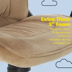 Office Chairs*Serta Executive Office Chair, Microfiber, Light Beige, Seat Size: 20.75''W x 19.5