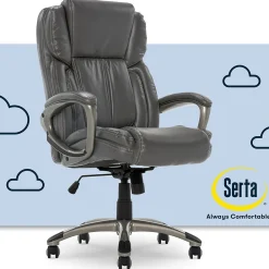Ergonomic Chairs*Serta Garret Ergonomic Bonded Leather Swivel Executive Chair, (CHR200113) Harvard Gray