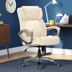 Ergonomic Chairs*Serta Garret Ergonomic Bonded Leather Swivel Executive Chair, (CH200112) American Beige