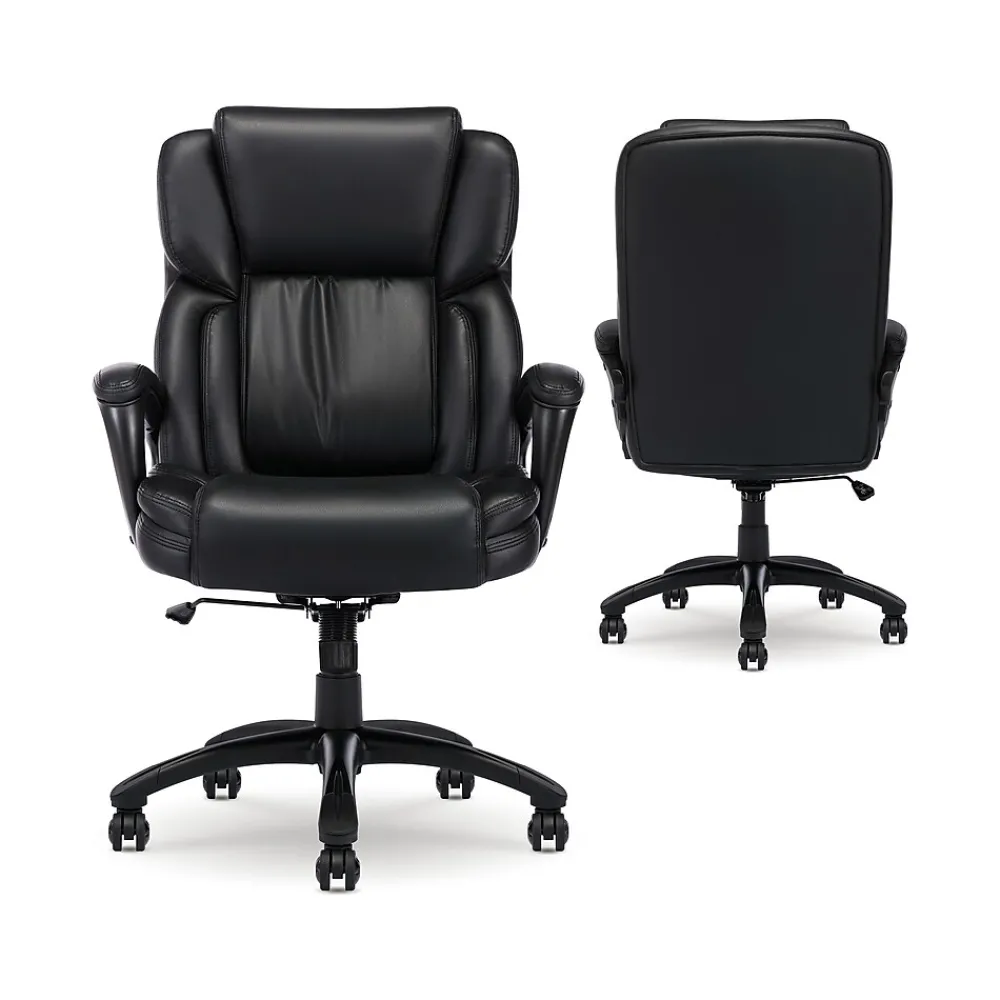 Ergonomic Chairs*Serta Garret Ergonomic Bonded Leather Swivel Executive Chair, (43520E) Space Black