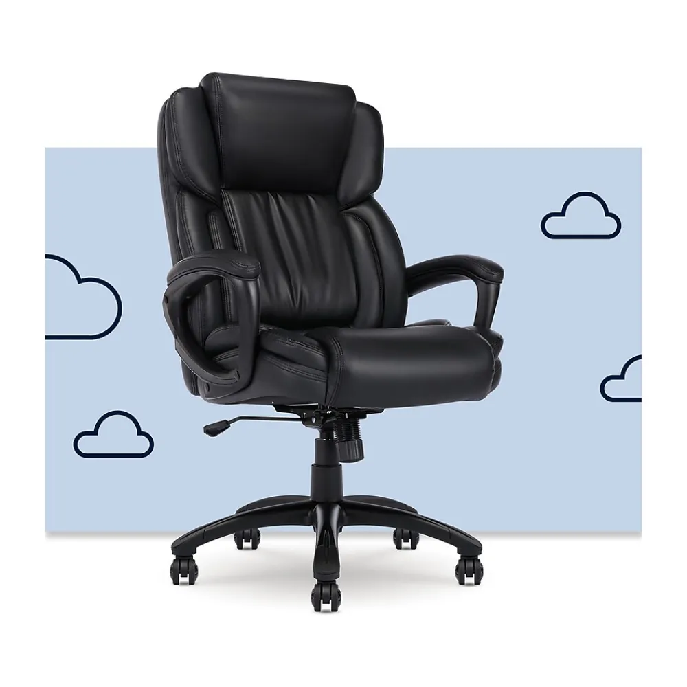 Ergonomic Chairs*Serta Garret Ergonomic Bonded Leather Swivel Executive Chair, (43520E) Space Black