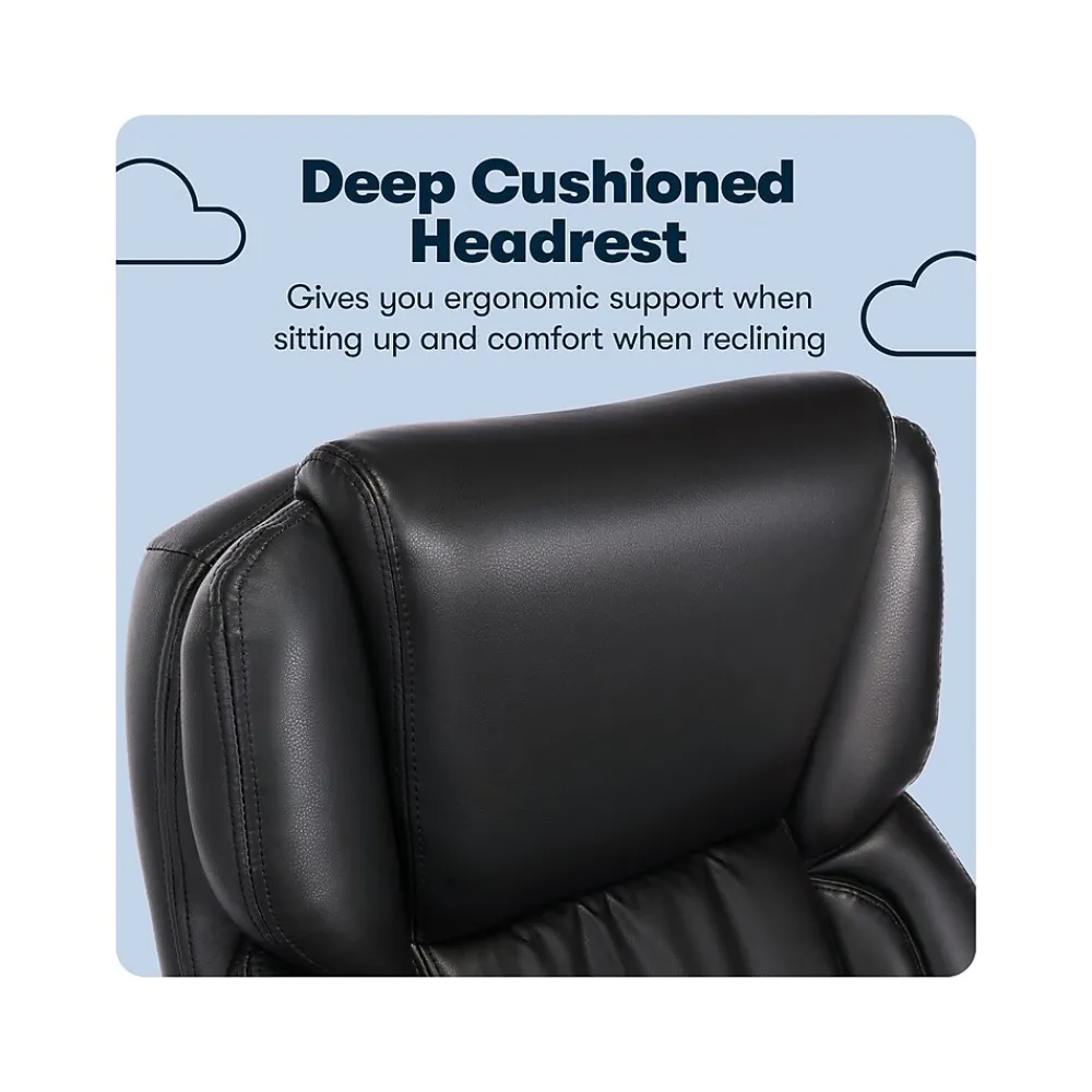 Ergonomic Chairs*Serta Garret Ergonomic Bonded Leather Swivel Executive Chair, (43520E) Space Black