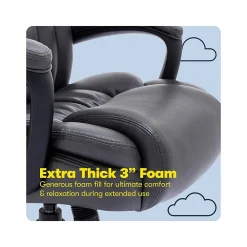 Ergonomic Chairs*Serta Garret Ergonomic Bonded Leather Swivel Executive Chair, (43520F) Space Gray