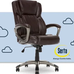 Ergonomic Chairs*Serta Garret Ergonomic Bonded Leather Swivel Executive Chair, (CHR200090) Biscuit Brown