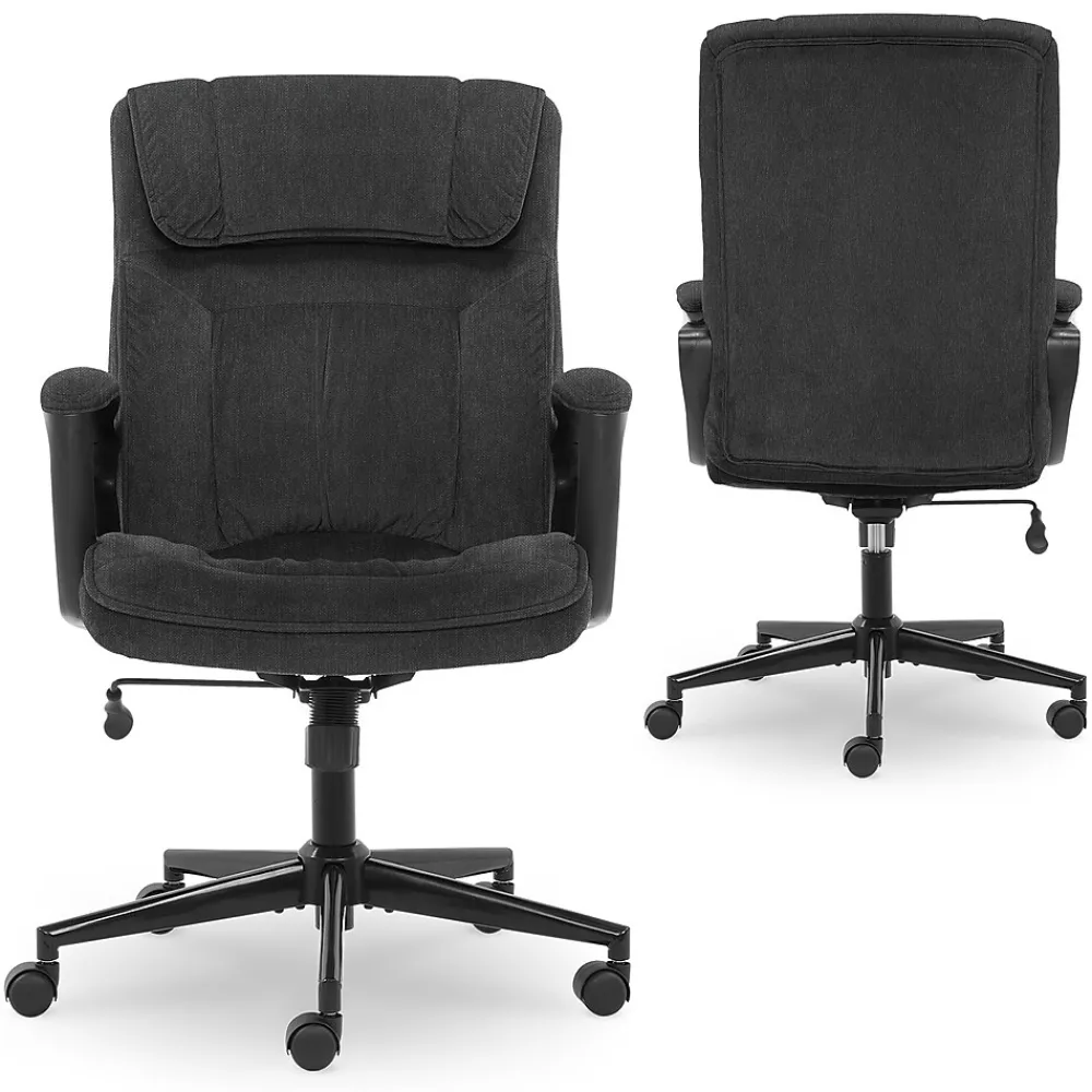 Ergonomic Chairs*Serta Hannah I Ergonomic Microfiber Swivel Executive Chair, (43670D) Black