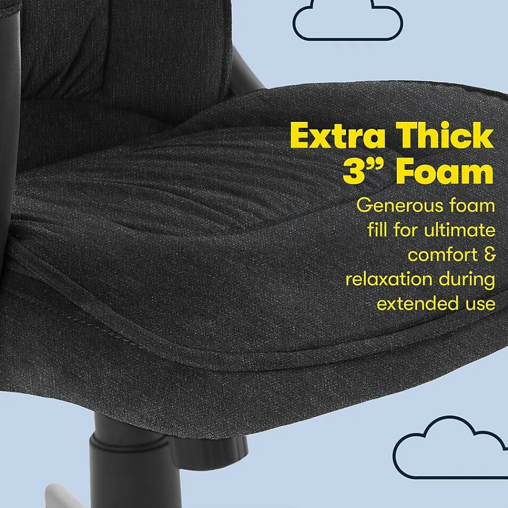 Ergonomic Chairs*Serta Hannah I Ergonomic Microfiber Swivel Executive Chair, (43670D) Black