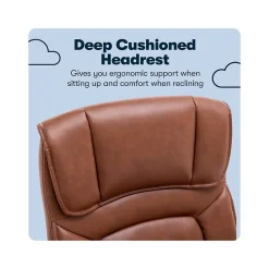 Ergonomic Chairs*Serta Hannah I Ergonomic Bonded Leather Swivel Executive Chair, (43670H) Cognac