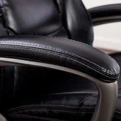 Office Chairs*Serta Launtner Bonded Leather Executive Office Chair with Smart Layers Technology, Opportunity Gray/Black (44942A)