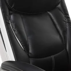 Office Chairs*Serta Lautner Ergonomic Bonded Leather Swivel Executive Chair, Black/Cream (44942)