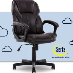 Ergonomic Chairs*Serta Manager's Office Chair, Puresoft® Faux Leather, Roasted Chestnut Brown (43669OSS)