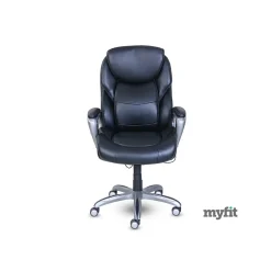 Office Chairs*Serta My Fit Ergonomic Bonded Leather Swivel Executive Chair, Black (CHR100015)