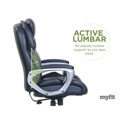 Office Chairs*Serta My Fit Ergonomic Bonded Leather Swivel Executive Chair, Black (CHR100015)