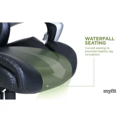 Office Chairs*Serta My Fit Ergonomic Bonded Leather Swivel Executive Chair, Black (CHR100015)