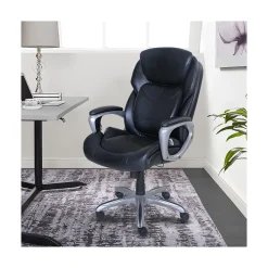 Office Chairs*Serta My Fit Ergonomic Bonded Leather Swivel Executive Chair, Black (CHR100013)