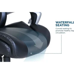 Office Chairs*Serta My Fit Ergonomic Bonded Leather Swivel Executive Chair, Black (CHR100014)