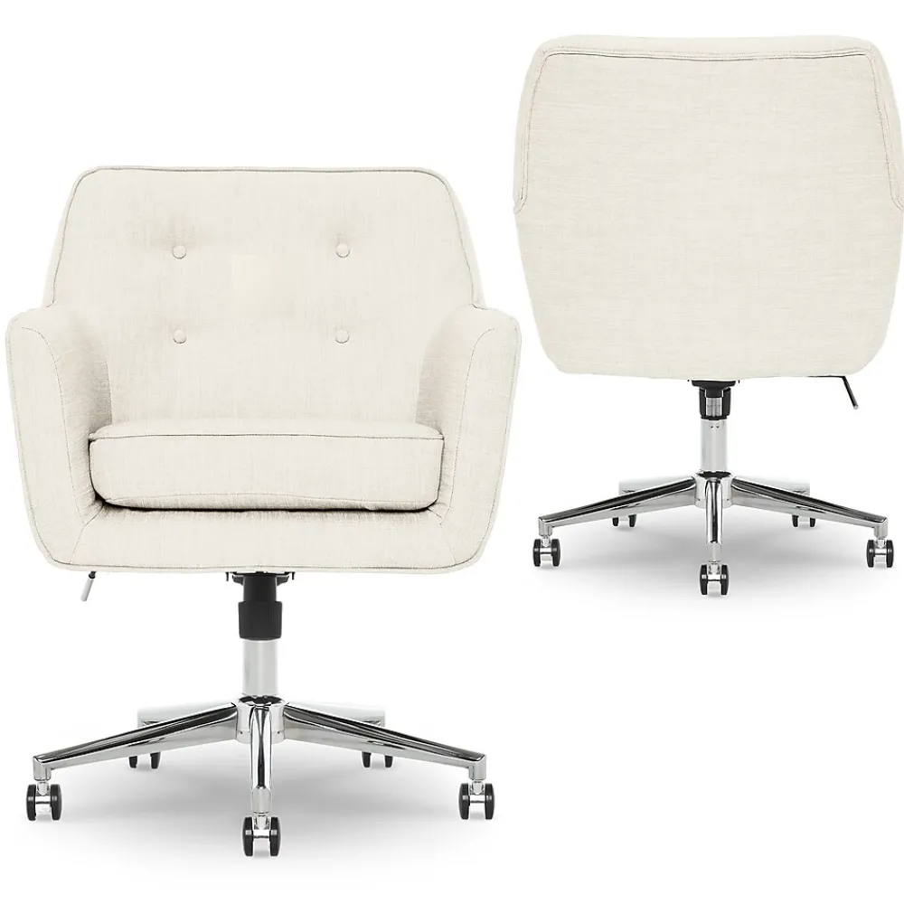 Ergonomic Chairs*Serta Style Ashland Fabric Swivel Computer and Desk Chair, (48372) Ivory