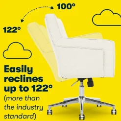 Ergonomic Chairs*Serta Style Ashland Fabric Swivel Computer and Desk Chair, (48372) Ivory