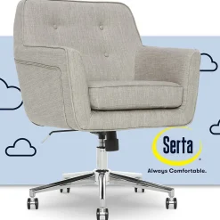 Office Chairs*Serta Style Ashland Fabric Swivel Computer and Desk Chair, (CHR100004) Light Gray
