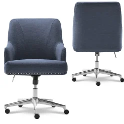 Office Chairs*Serta Style Leighton Fabric Fabric Swivel Computer and Desk Chair, Blue (47925A)
