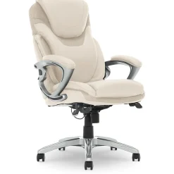 Office Chairs*Serta Works Bryce Ergonomic Bonded Leather Swivel Executive Chair, (43807B) Cream