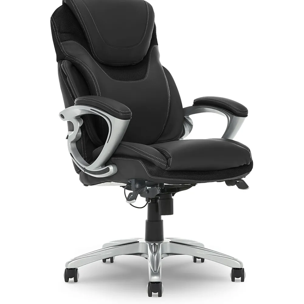 Ergonomic Chairs*Serta Works Bryce Ergonomic Bonded Leather Swivel Executive Chair, (43807A) Black