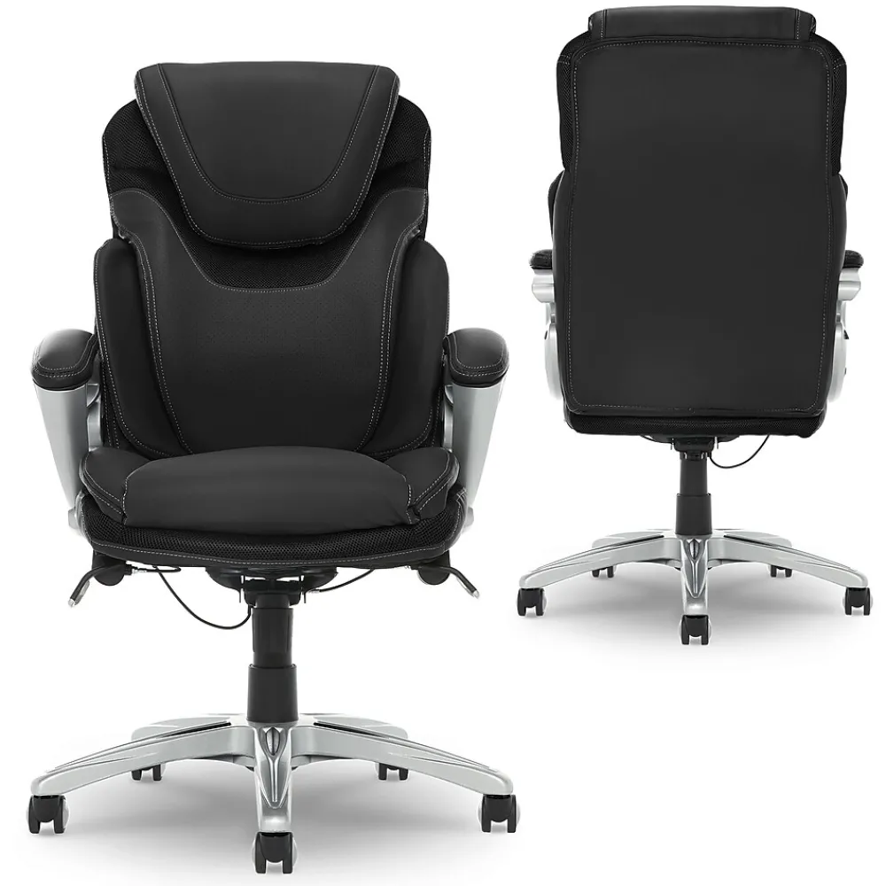 Ergonomic Chairs*Serta Works Bryce Ergonomic Bonded Leather Swivel Executive Chair, (43807A) Black