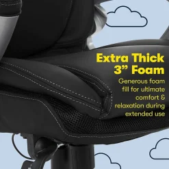 Ergonomic Chairs*Serta Works Bryce Ergonomic Bonded Leather Swivel Executive Chair, (43807A) Black