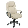Office Chairs*Serta Works My Fit Ergonomic Bonded Leather Swivel Executive Chair, Ivory (48098A)